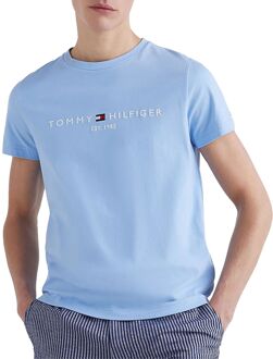 Tommy Hilfiger Logo T-shirt Mid Blauw Lichtblauw