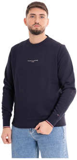 Tommy Hilfiger Logo Tipped Crewneck Sweater Tommy Hilfiger , Blue , Heren - Xl,L,M