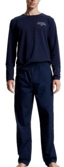 Tommy Hilfiger Long Sleeve Woven Pyjama Set Blauw - Small,Medium,Large