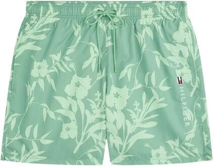 Tommy Hilfiger Medium Drawstring Zwemshort Heren L Groen dessin