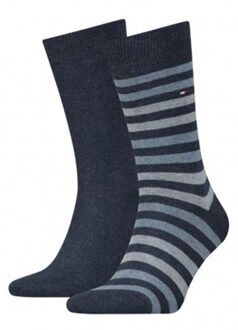 Tommy Hilfiger MEN DUO STRIPE SOCK 2P Mannen Sokken Maat 43-46