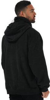 Tommy Hilfiger Men's Tommy Hilfiger Reflective Logo Funnel Neck Hoody in Black Zwart