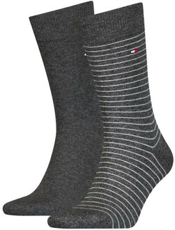 Tommy Hilfiger MEN SMALL STRIPE SOCK 2P Mannen Sokken Maat 39-42