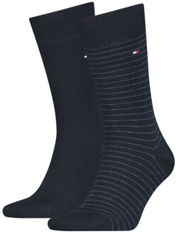 Tommy Hilfiger MEN SMALL STRIPE SOCK 2P Mannen Sokken Maat 39-42