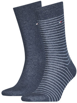 Tommy Hilfiger MEN SMALL STRIPE SOCK 2P Mannen Sokken Maat 43-46