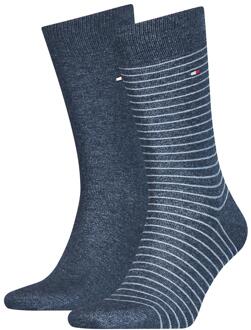 Tommy Hilfiger Men Small Stripe Sock Jeans 2-Pack-47/49 Blauw - 47/49