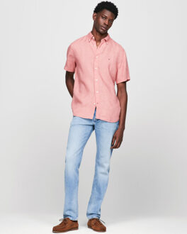 Tommy Hilfiger Menswear casual overhemd met korte mouwen Roze - L