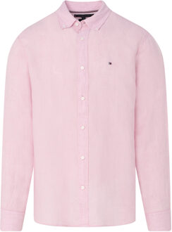 Tommy Hilfiger Menswear casual overhemd met lange mouwen Roze - XXL