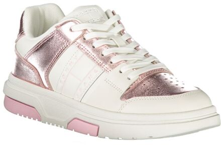 Tommy Hilfiger Metallic Laag Top Sneakers Roségoud Stijl - maat EU 36 Wit