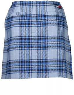 Tommy Hilfiger Mini Rok Geruit Casual Lichtblauw