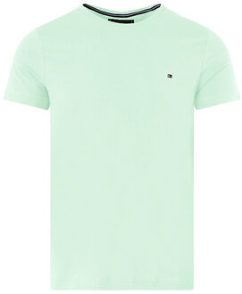 Tommy Hilfiger Mintgroene Stretch Slim Fit Tee Tommy Hilfiger , Green , Heren - 2Xl,M