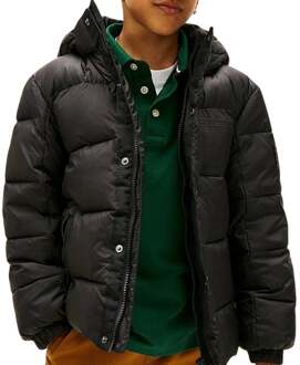 Tommy Hilfiger Mixed Texture Hooded Puffer Winterjas Junior - 128