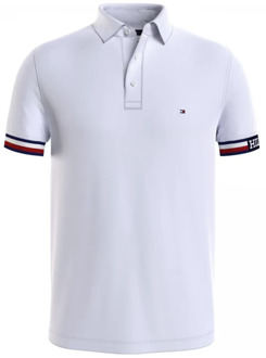 Tommy Hilfiger Monotype Flag Cuff Polo Shirt Tommy Hilfiger , White , Heren - L,M