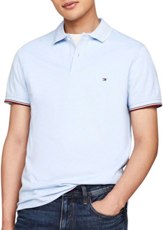 Tommy Hilfiger Mouline Oxford Tipping Slim Polo Heren lichtblauw