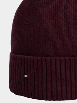 Tommy Hilfiger Muts th flag pima cotton beanie am0am12796/0ka Rood - One size