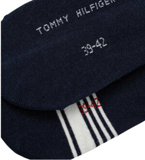 Tommy Hilfiger No-show herensokken met contrastlogo Blauw - 38-42