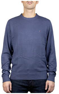 Tommy Hilfiger Organisch Katoen Kasjmier Crew Neck Trui Tommy Hilfiger , Blue , Heren - 2XL