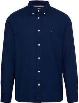 Tommy Hilfiger Overhemd 33307 twill carbon navy Blauw - S