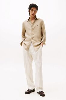 Tommy Hilfiger Overhemd Linnen Sandalwood Beige - XL,XXL