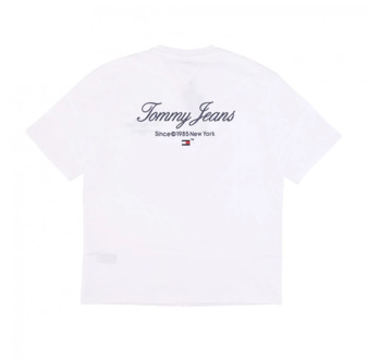 Tommy Hilfiger Oversized Serif Luxe Tee Wit Tommy Hilfiger , White , Heren - Xl,L,M
