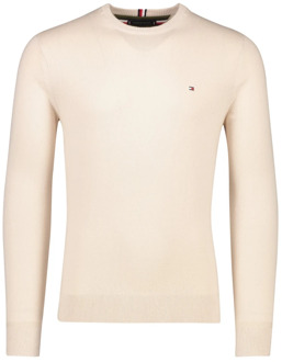 Tommy Hilfiger Pima Katoenen Cashmere Trui Creme - XXL - Heren