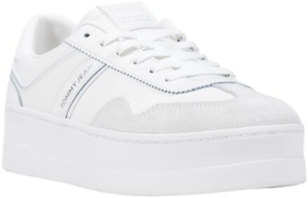 Tommy Hilfiger Platform Leren Sneakers - maat EU 39 Wit