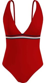 Tommy Hilfiger Plunge One Piece Swimsuit Rood - Medium,X-Large
