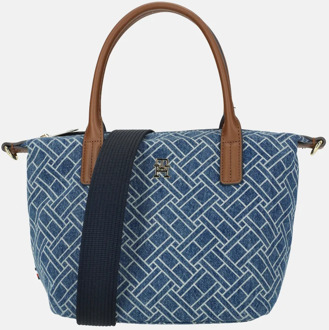 Tommy Hilfiger Popette mini tote handtas flag blue denim Blauw - No Size