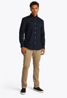 Tommy Hilfiger Poplin Overhemd Flex Navy Donkerblauw - 3XL,M,S,XXL