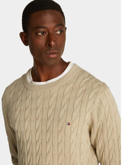 Tommy Hilfiger Pullover classic cotton cable crew neck mw0mw33132/rbt Bruin - L
