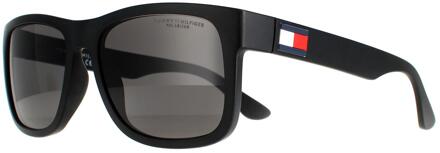 Tommy Hilfiger rechthoek heren mat zwart grijs gepolariseerd th 1556/s - One Size