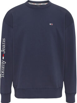 Tommy Hilfiger Reg linear placement crew sweater Blauw - M