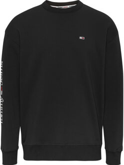 Tommy Hilfiger Reg linear placement crew sweater Zwart