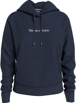 Tommy Hilfiger Reg serif linear hoodie Blauw - XL