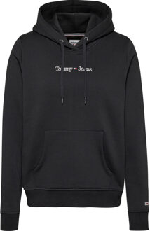 Tommy Hilfiger Reg serif linear hoodie Zwart - XL