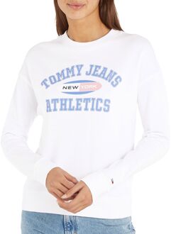 Tommy Hilfiger Regular Athletic Crew Sweater Dames wit - blauw - L