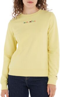 Tommy Hilfiger Regular Color Serif Sweater Dames licht geel
