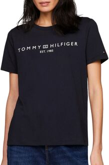 Tommy Hilfiger Regular Corp Logo Shirt Dames donkerblauw - M