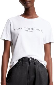 Tommy Hilfiger Regular Corp Logo Shirt Dames wit