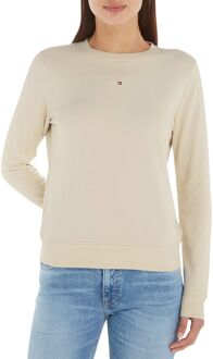 Tommy Hilfiger Regular Essential Logo Linear Crew Sweater Dames beige