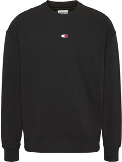Tommy Hilfiger Relax badge crew sweater Zwart - XXL