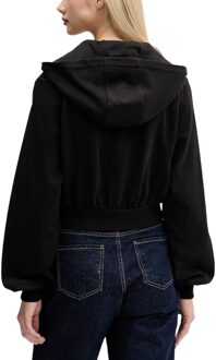 Tommy Hilfiger Rits Cropped Hoodie Zwart - L