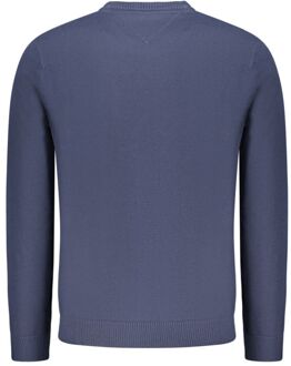 Tommy Hilfiger Ronde Hals Trui Minimalistische Stijl Middelblauw