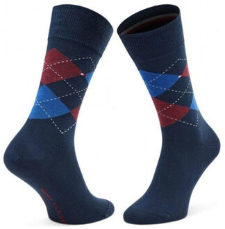 Tommy Hilfiger Ruitensokken heren (set van 2) - maat 43-46 Blauw