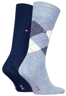 Tommy Hilfiger Ruitensokken heren (set van 2) - maat 43-46 Wit