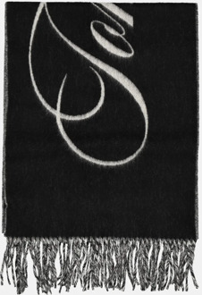 Tommy Hilfiger Script logo sjaal black Zwart