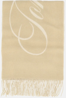 Tommy Hilfiger Script logo sjaal Sandalwood Beige