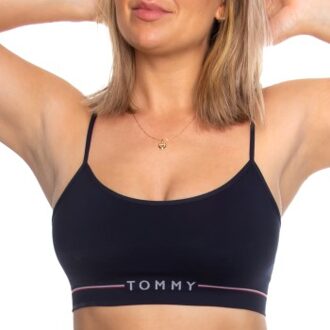 Tommy Hilfiger Seamless Unlined Bralette Wit,Blauw - Medium,Large
