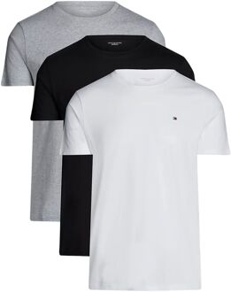 Tommy Hilfiger Signature Cotton Essentials Shirts Heren (3-pack) wit - zwart - grijs