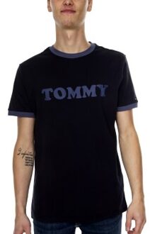 Tommy Hilfiger Sleep CN SS Tee Logo Shirt Blauw - Small,Medium,Large